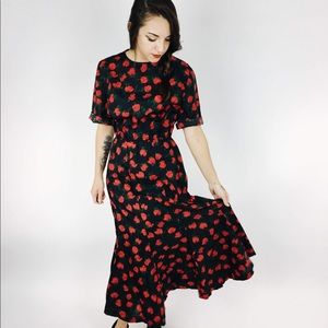 70s/80s Rose Maxi Dress